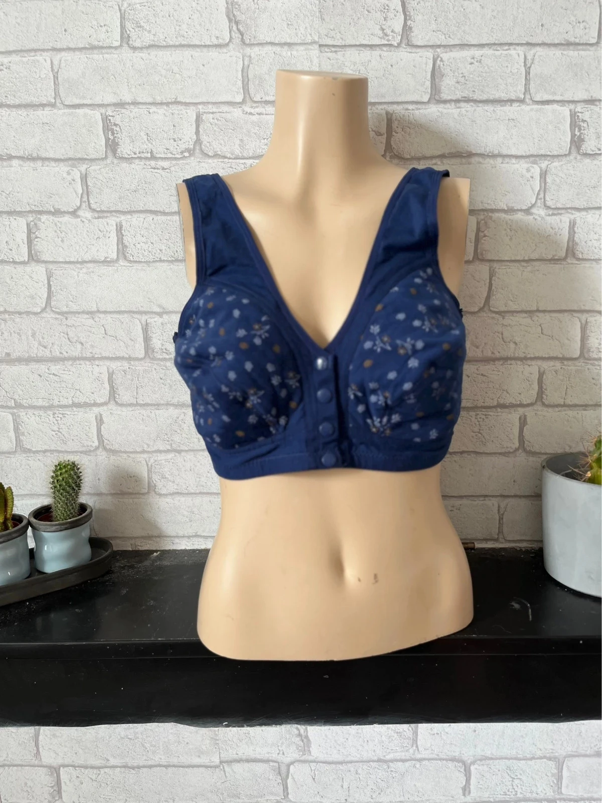 Soutien-gorge bleu fleuri – taille 42